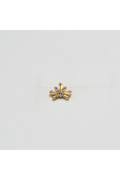 Piercing by Sever Taç Yıldız Çiçek Çelik Piercing… Altın/Gold Renkli ve Şeffa...