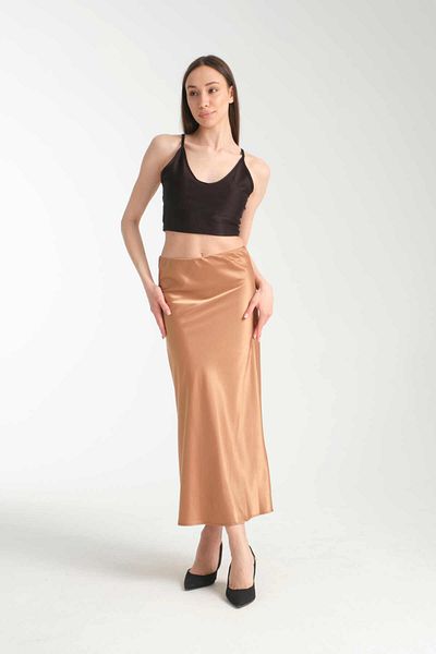 İLKCET MODA Satin Fabric Midi Length Women's Skirt