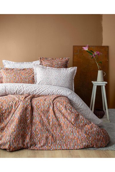 Apricitas HOME ΣΕΤ ΠΑΠΛΩΜΑΤΟΣ ΜΟΝΟ ΚΡΕΒΑΤΙ LEROS TERRACOTA - ΠΑΠΛΩΜΑ