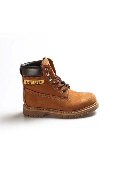 FAST STEP Γυναικείες Καφέ Δερμάτινες Tan Nubuck Worker Boots 938sga50