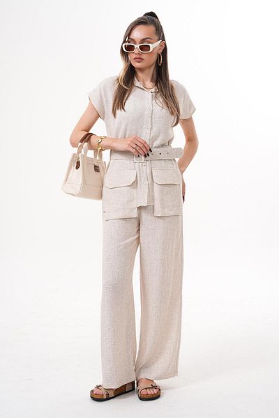 ŞİMAL Costum de in pentru femei cu pantaloni 250363 -