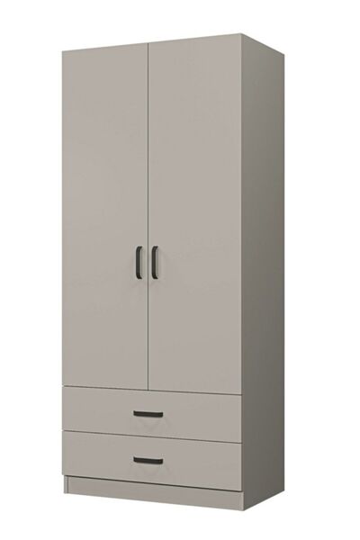 midoser Yaman 80 Cm Luna 2 Kapaklı 2 Çekmeceli Elbise Dolabı - Gardırop