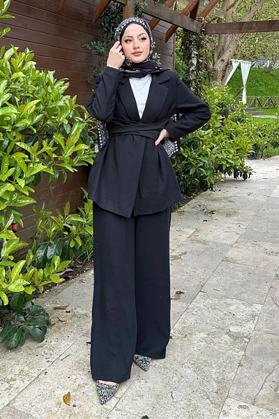 Ovn. Amara Waist Tie Suit - Μαύρο