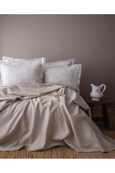 Apricitas HOME Double Person Bamboo Pique Set Tanya Beige - Pique Set with Duvet Cover