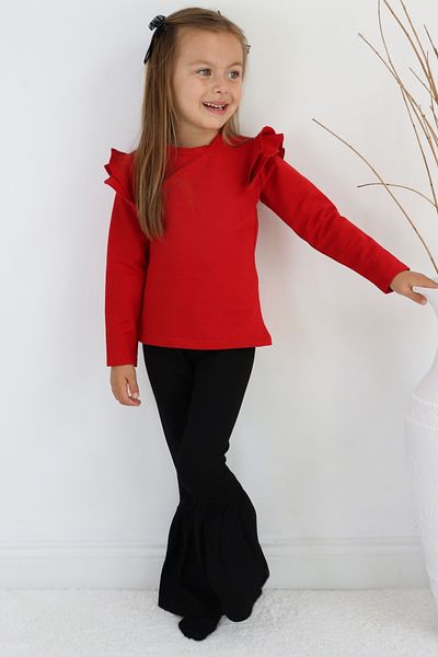 Parla Kids Girl's Coco Red Ruffle Long Sleeve Spanish Top and Bottom Tracksuit