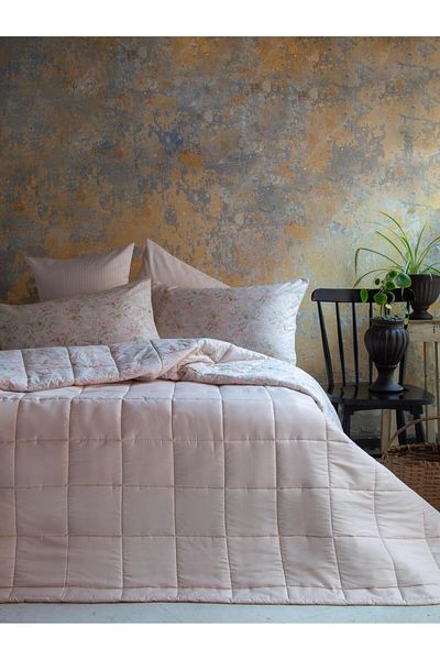 Apricitas HOME طقم غطاء سرير مزدوج كاندي بينك - غطاء سرير
