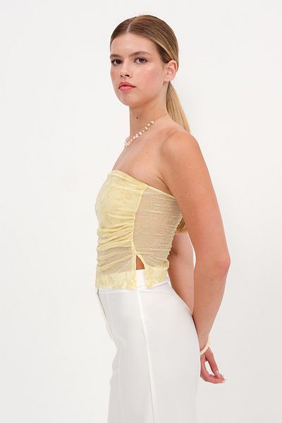 Addax Strapless Patterned Bustier B17240