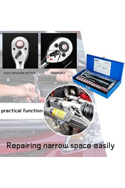 THE WINNER TOOLS WINNER 40 Pcs Socket Set Complete Mechanics Tool Kit, Chrome Vanadium Steel Spanners with 1/4" and 3