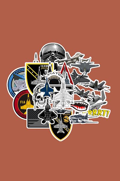 dadi ramba Warplane Sticker Pack -Bullet Journal- Agenda -Laptop Sticker Decal