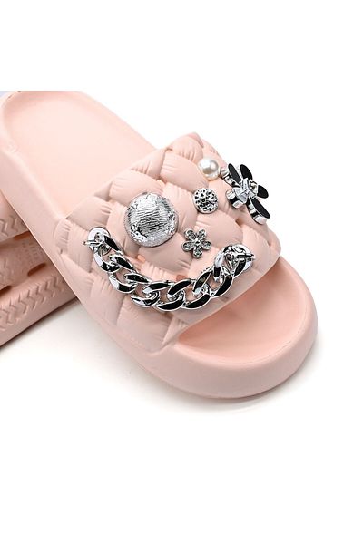 Tmall Women's Casual Slippers, Foam, With Accessories, Lightweight, Sa38, Pink