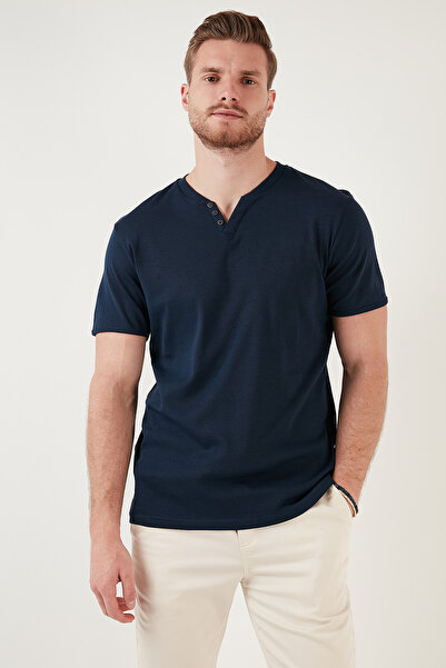 Buratti Cotton Button Detailed Slim Fit V-Neck 3 Pack t Shirt Men's t Shirts 5902122S3