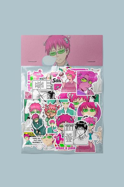dadi ramba Saiki Kusuo Sticker Pack -Bullet Journal- Agenda -Laptop Label Sticker
