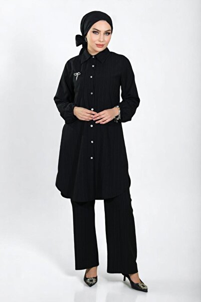 Missvalle Λεπτομερές κοστούμι καρφίτσας με κουμπιά Μαύρο 19178