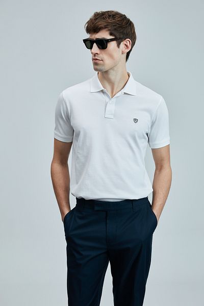 Lufian Με λογότυπο Βαμβακερό Comfort Fit με κουμπιά γιακά πόλο 2'li Μπλουζάκι Ανδρικό Μπλουζάκι 111040206s2