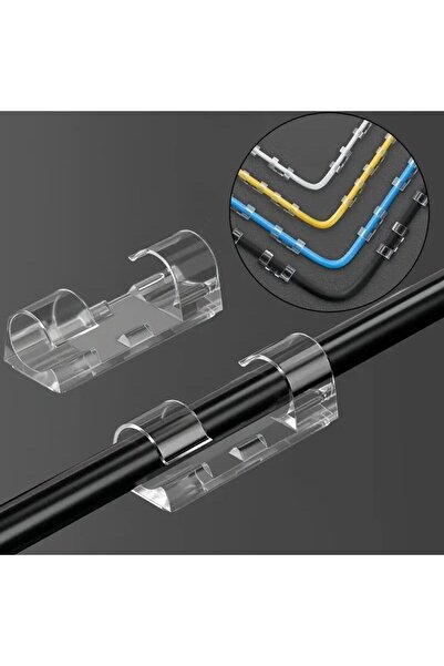 sanal trend 40 Adet Kablo Kanalı Düzenleyici Sabitleyici Klips Duvar Fayans C...