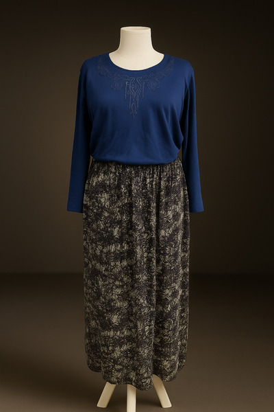 nacar çarşı BLUZĂ COMBINATĂ PENTRU MAMĂ, CU MODEL, BRODATĂ, DIN BUMBAC PIEPTĂ...