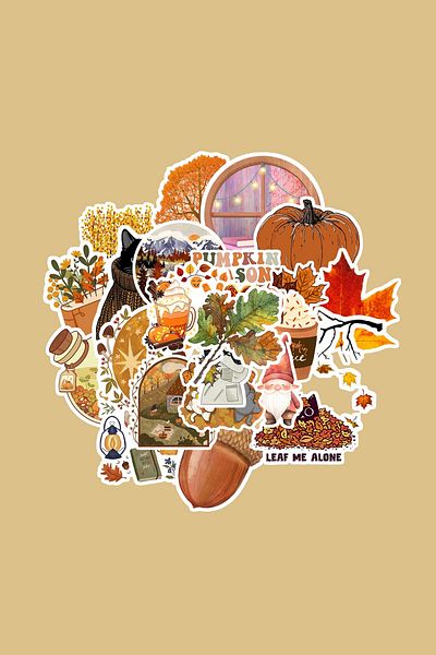 dadi ramba Autumn Sticker Pack -Bullet Journal- Agenda -Laptop Sticker Sticker