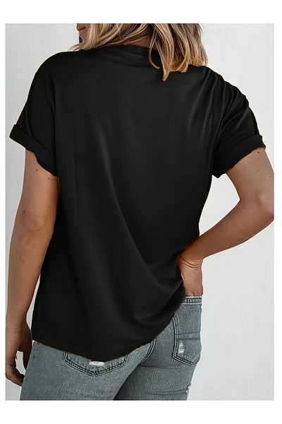 qubo sportswear & company qubo Unisex Oversize εμπριμέ βαμβακερό λαιμόκοψη κοντομάνικο μαύρο μπλουζάκι