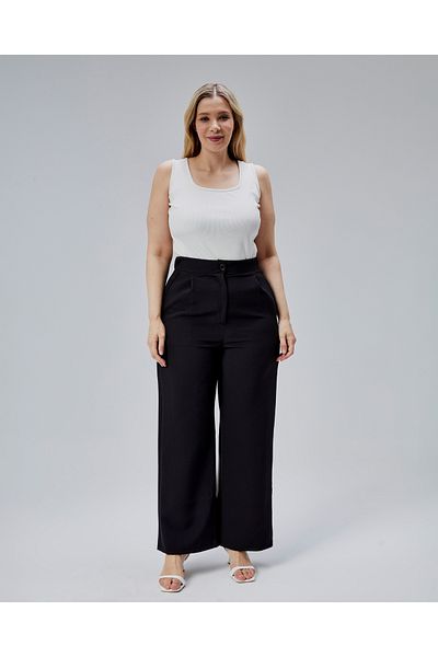 Symirna High Waist Pleated Lycra Women Pants