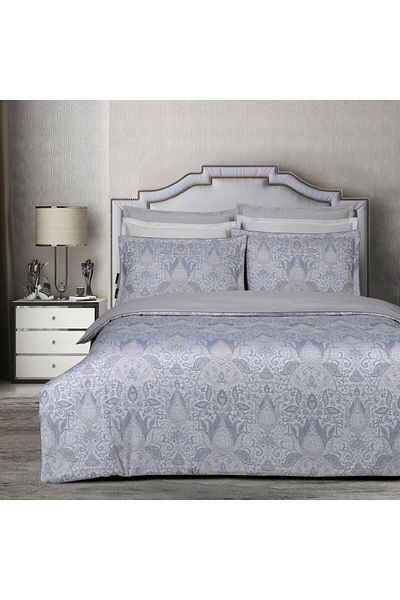 Sarev Playa Jacquard Satin Duvet Cover Set Double Blue
