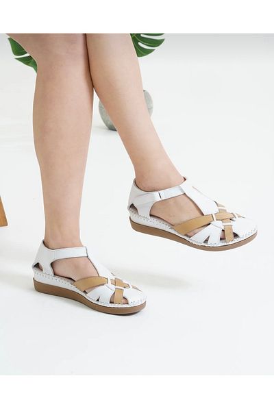 Brs Casso Genuine Leather Full Orthopedic Sandals