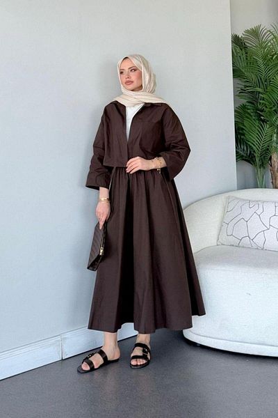 Şulemoda Giyim Marbled Suit Brown
