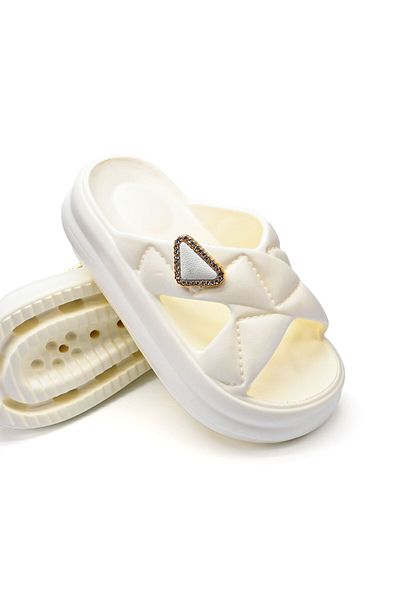 Tmall Women's Slippers, With Platform And Accessories, Foam, Pd1039, White