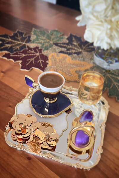 Bi Bashka Gold pullu çiçek tasarımı 2li kokteyl peçete