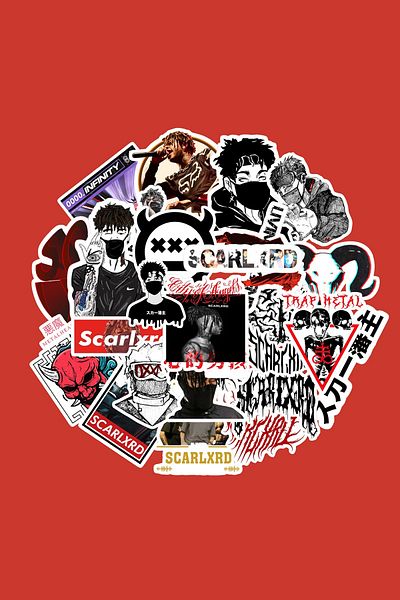 dadi ramba Scarlxrd Sticker Pack -Bullet Journal- Agenda -Laptop Sticker Decal