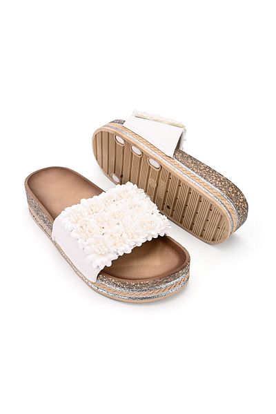 Tmall Women's Casual Slippers, Made Of Eco-friendly Suede, Sa43, White