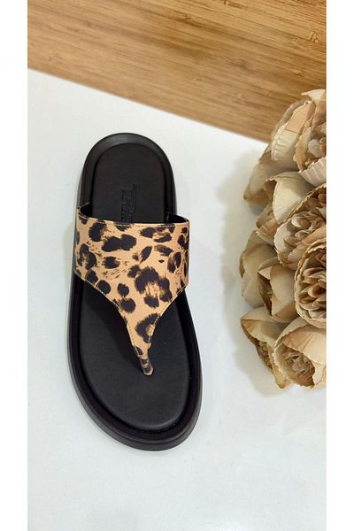 PUNTO 513059 Women's Leopard Flip Flops
