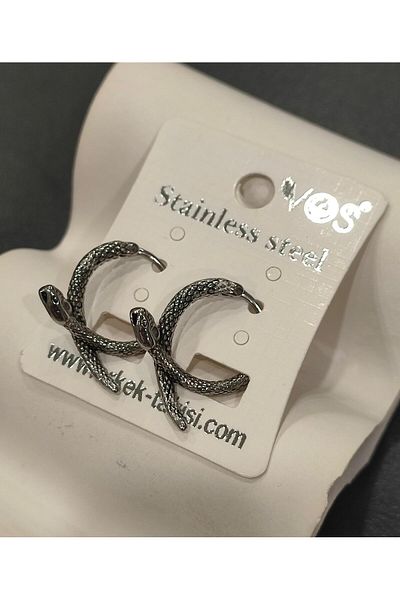 Bijutek Stainless Steel Men's Steel Patterned and Dangle Earrings 2