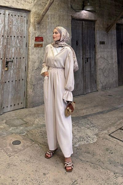 Şulemoda Giyim Dubai Jumpsuit Beige
