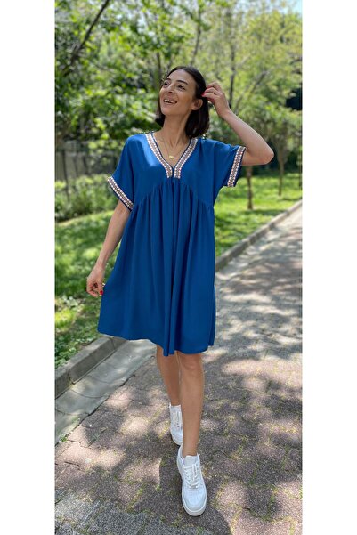 Tubik Жіноча міні-сукня з V-подібним вирізом та ребристими деталями