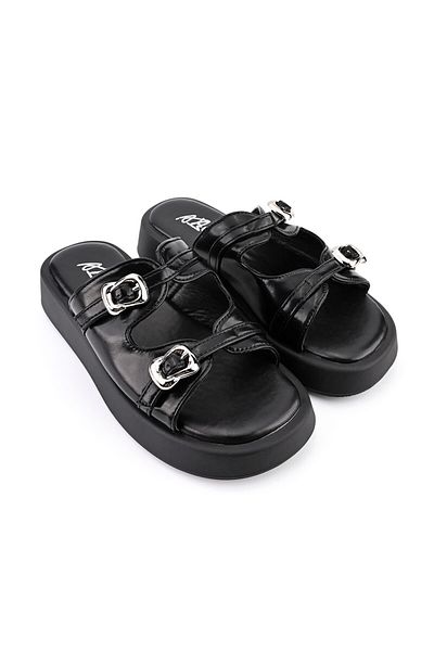 Tmall Papuci Casual De Dama,Din piele ecologica,SA35,Negru