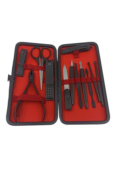 Pisicik 12+1 pieces stainless manicure pedicure set hand foot nail clipper