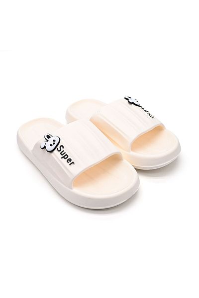 Tmall Women's Slippers, Foam, Lightweight With Bunny Print, Pd1041, Beige
