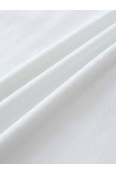 PENTHİLUS Plus Dimensiune Top și Bottom Set - Alb - Croi relaxat