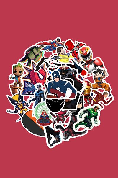 dadi ramba Super Hero Sticker Pack -Bullet Journal- Agenda -Laptop Sticker Decal