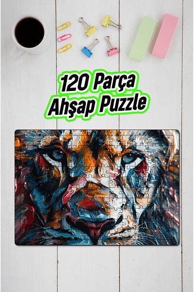 kutuTR Wooden Puzzle 30X40 cm Size 120 Pieces M8