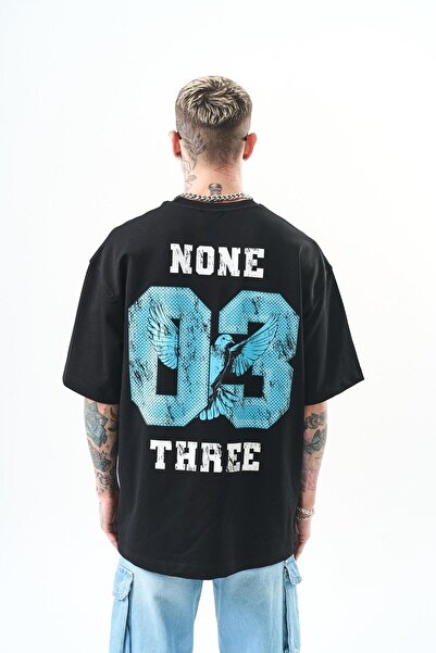 Respire Ανδρικό None Three εμπριμέ μπλουζάκι Oversize Μαύρο