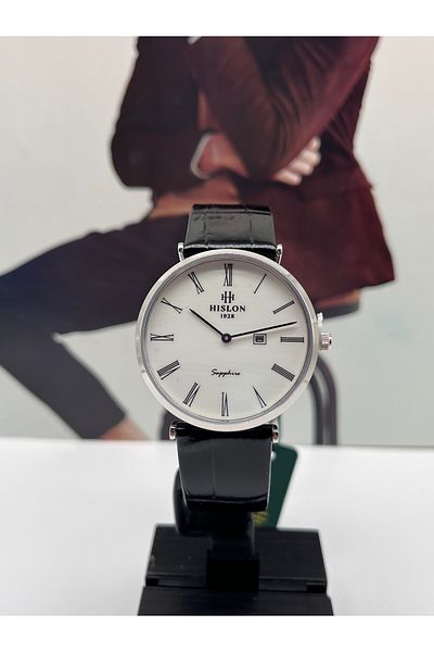Hislon Classic Leather Strap Men's Wristwatch 3 Atm Waterproof