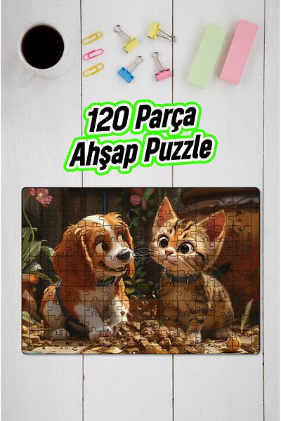 kutuTR Wooden Puzzle 30X40 cm Size 120 Pieces M9