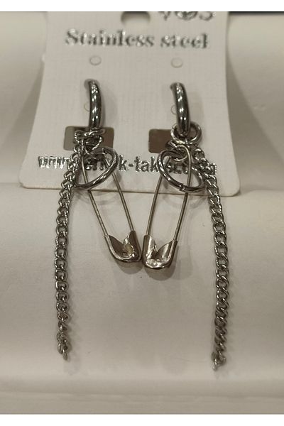 Bijutek Stainless Steel Men's Steel Patterned and Dangle Earrings 2