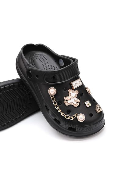 Tmall Women's Slippers, With Platform And Accessories, Foam, Pd1038, Black