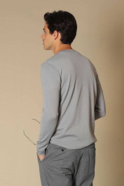 Lufian Dion Wool Men's Sweater Gray