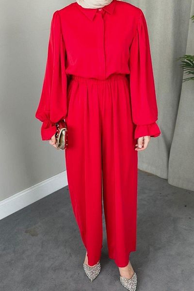Şulemoda Giyim Dubai Jumpsuit Red