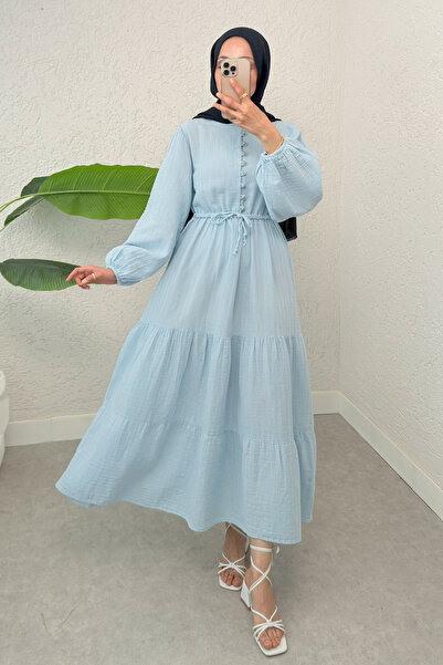 Salih Çelebi Φόρεμα Birit με λεπτομέρεια με κουμπιά 2237 - ΒΕΜΠ ΜΠΛΕ