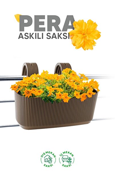 ToXA 3,2 Litre Pera Askılı Saksı 29cm Plastik Bahçe Balkon Çit Küpeşte Çiçek ...