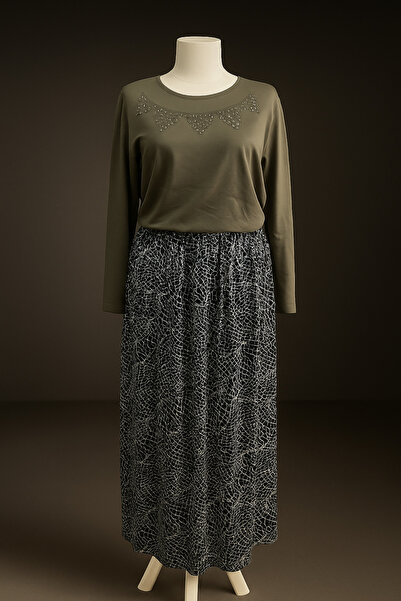 nacar çarşı BLUZĂ COMBINATĂ PENTRU MAMĂ, CU MODEL, BRODATĂ, DIN BUMBAC PIEPTĂ...